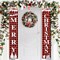 Christmas Decorations Outdoor Yard Front Porch Sign Set, Red Plaid Door Banner(Christmas Tree)13.5"L x 5.3"W